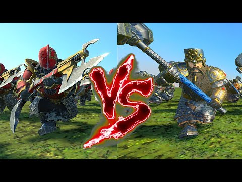 Infernal Guard (Fireglaives) VS Hammerers. Total War Warhammer 3
