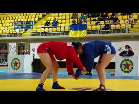 ODZELASHVILI (GEO) vs KHOMIACHKOVA (RUS). Women 72 kg. European SAMBO Championships 2021