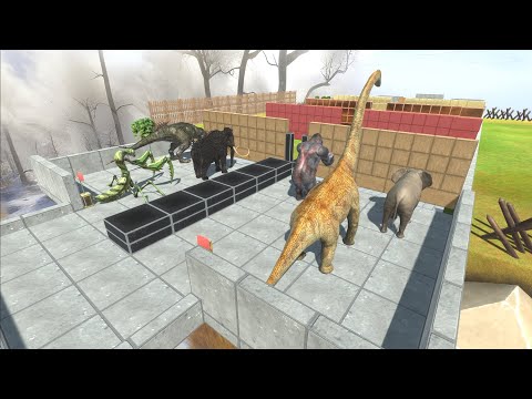 Animals vs Dinosaurs Race Through Blocks #animalrevoltbattlesimulator #arbs #arbsgameplay