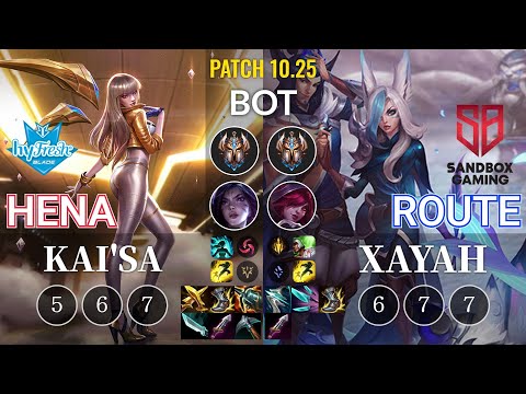 hyF Hena Kai'Sa vs SB Route Xayah Bot - KR Patch 10.25