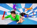 Survive The GIANT Slippery Funnel W Vanishing Pegs
