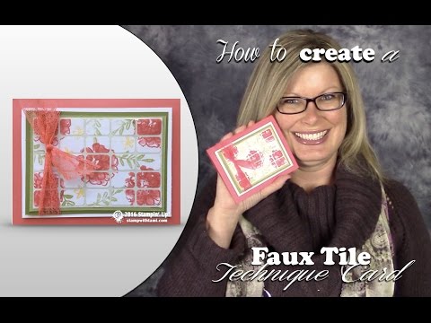 How to make a Faux Ceramic Tile Card with Stampin Up What I love stamps