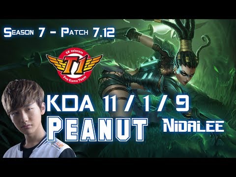 SKT T1 Peanut NIDALEE vs RENGAR Jungle - Patch 7.12 KR Ranked