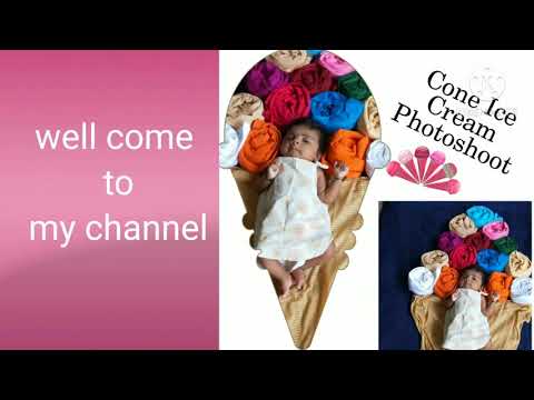 Cone ice cream theme ideas at home !baby photoshoot !