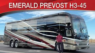 A preview image of the linked video showcasing 2023 Emerald Luxury Coaches Prevost H3-45 Double Slide