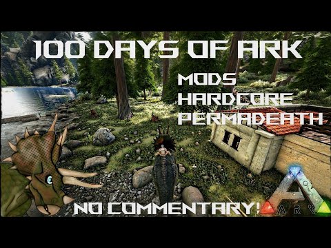 Building a base...again... | Surviving 100 Days on ARK PERMADEATH!