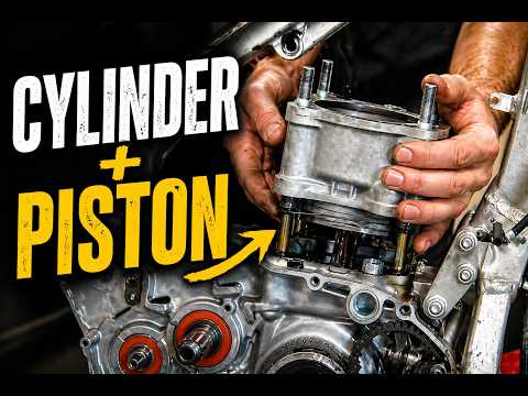 DIRT BIKE _ Cylinder and Piston Replacement / service CRF 250 450 R - parts / tools in description