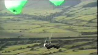 Paragliding, Lord's Seat, Peak District, Derbyshire, England - Music: Degrees South by Greg Walker