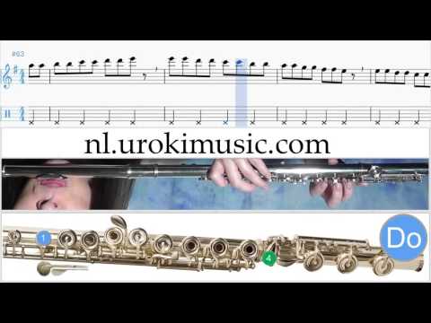 Fluit Leren Spelen Pulcino Pio El Pollito Pio Fluitles Deel#1 Studie Klasse Muzieknoten Bladmuziek