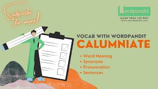 Calumniate Meaning | Synonyms | Sentence | Easy Trick || Vocab with Wordpandit | Learn English
