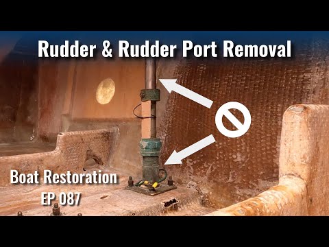 Removing the rudders and the rudder ports - Boat Restoration EP087