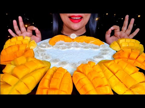 ASMR:BENGALI'S FRUIT SEASON FAVOURITE AAM,KOLA,DUDH BHAT* MUKBANG SHOW*||ZAKIA-SPICY ASMR