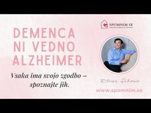 Demenca ni samo Alzheimerjeva bolezen