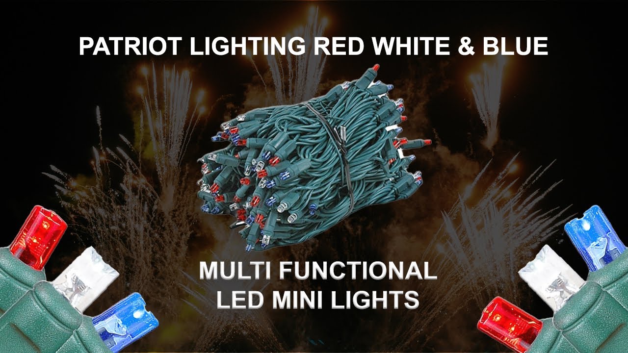 Red, White, Blue 140 LED Multi Function Chasing Christmas Lights 