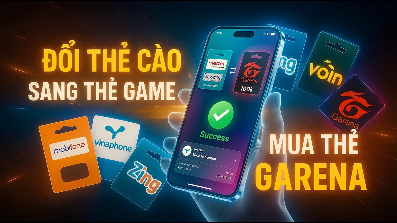 Cách Đổi Thẻ Cào Điện Thoại Sang Thẻ Game ( Garena - Zing - Vcoin - Gate ) Nhanh Gọn - Tiện Lợi