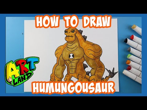 How to Draw HUMUNGOUSAUR from BEN 10!!!