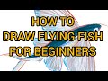 How to draw flying fish for beginners#pencil#art#QUEUE
