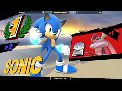 WBB #93  SsbMatt (Greninja) vs 6wx (Sonic)   Winners Semi Finals   Smash 4 Singles