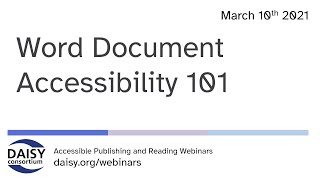 Word Document Accessibility 101