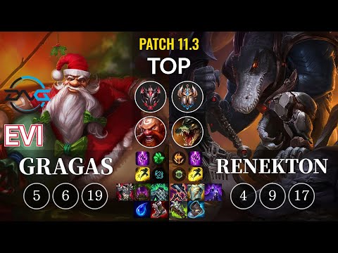 DFM Evi Gragas vs Renekton Top - KR Patch 11.3
