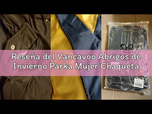 Vídeo relacionado con Vijamiy abrigo mujer de invierno chaqueta parka chaquetas Termico Abrigos Cálido Elegante Winter Jacket con Capucha Bolsillos(Rojo vino,M)