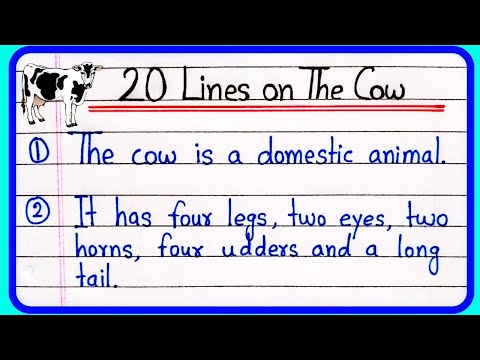 20 lines essay on the cow in English | Essay on the cow 20 lines | The cow essay 20 lines | The cow