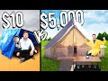 10 Vs 5 000 Homemade Shelters OVERNIGHT SURVIVAL