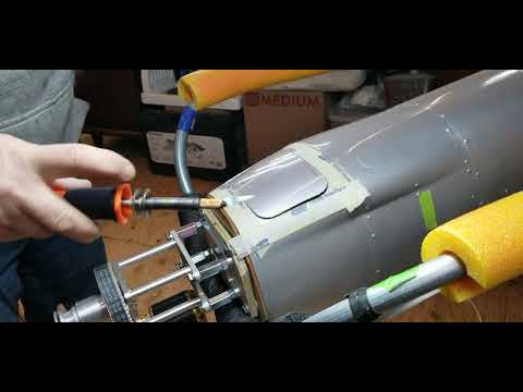 CARF Spitfire Construction: Fuselage, Cutting the Battery Hatch