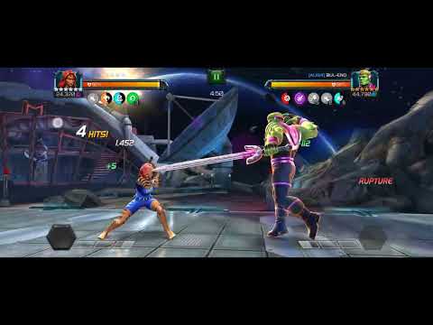 MCOC AW R4 TIGRA vs. R3 Hulkling mini boss safeguard