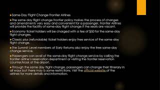 How To Change A Flight On Frontier Airlines