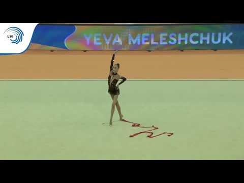 Yeva MELESHCHUK (UKR) - 2018 Rhythmic Europeans, all around final ribbon