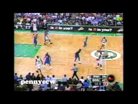 Allen Iverson exciting highlights vs Paul Pierce Antoine Walker the Celtics 02/03 NBA