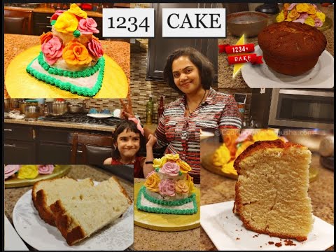 1234 CAKE recipe |Easy to remember homemade moist cake from scratch