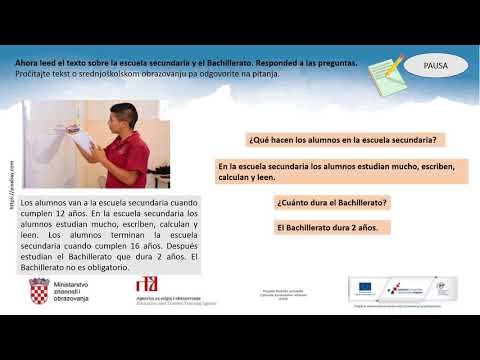 Španjolski jezik, 1. r. SŠ - La educación en España