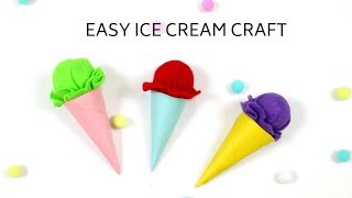How to make an ice cream cone craft- Easy craft idea for kids using felt paper