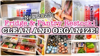 FRIDGE RESTOCK + PANTRY ORGANIZATION | KITCHEN CLEANING & ORGANIZING | CLEAN AND ORGANIZE WITH ME