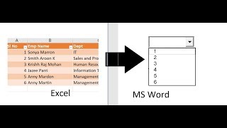 Linking MS word and Excel | excel data for word drop down