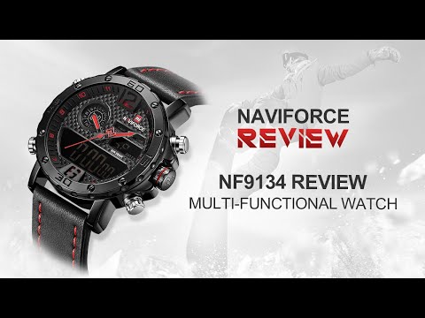 NAVIFORCE Unboxing watch NF9134 review hot sales leather strap multifunctional men's quartz watch