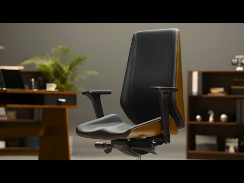 Biroja krēsls, auduma, koka elementi,  MoonWood ALL Chrome Osaka, melns (1)