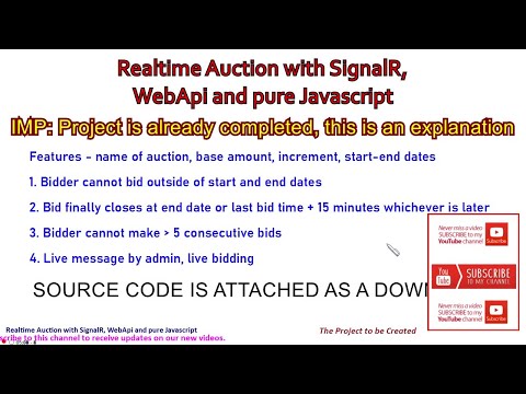 Realtime Auction Project with SignalR and Javascript