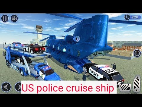 us police car transport cruise ship simulator 2020, usa game, us navy cargo ship,  android gameplay,