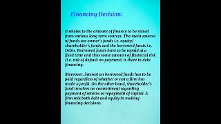 Financing Decision | Meaning | Explain | Business Studies | Class 12th | #commerce