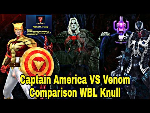 Knull Stage 14 Comparison Captain America Enter The Phoenix Uniform VS Venom - Marvel Future Fight