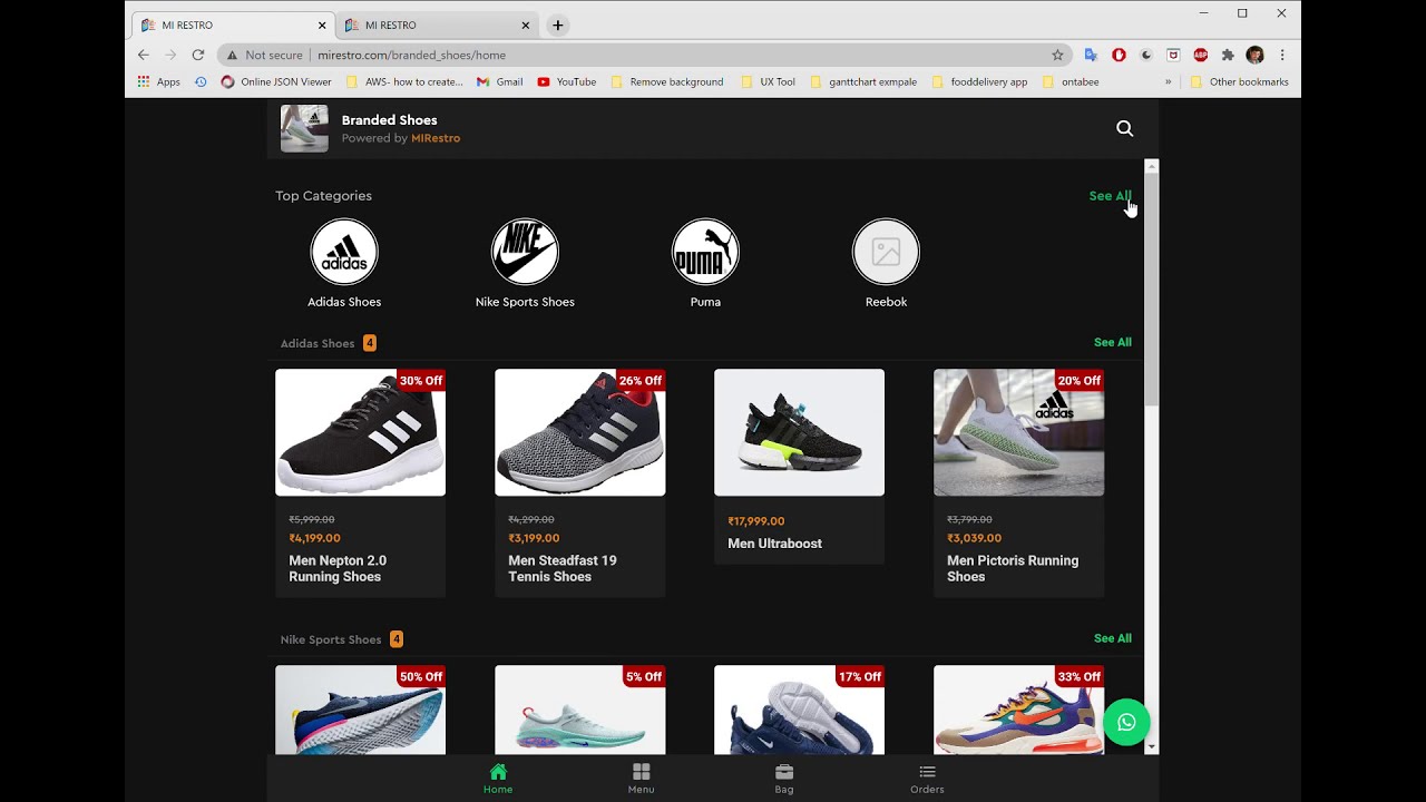 E-Commerce web app using Ionic + Angular