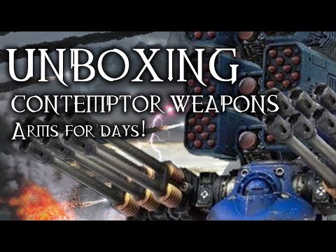 Unboxing bunch of Legion Contemptor Dreadnought Weapon arms