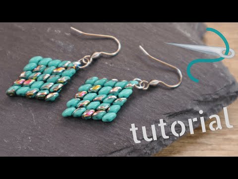 Superduo earrings | Easy beadweaving tutorial