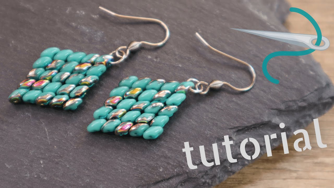 Superduo earrings | Easy beadweaving tutorial
