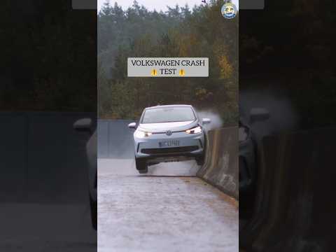 Volkswagen car crash test. crash test new feature of automatic emergency call 📞 in new #volkswagen .