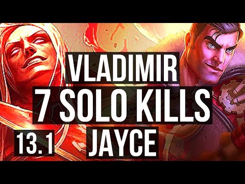 VLADIMIR vs JAYCE (TOP) | Rank 4 Vlad, 7 solo kills, 400+ games, 10/3/7 | KR Grandmaster | 13.1
