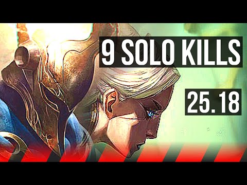 PANTHEON vs CAMILLE (TOP) | 9 solo kills, 12/4/8 | EUW Master | 25.18